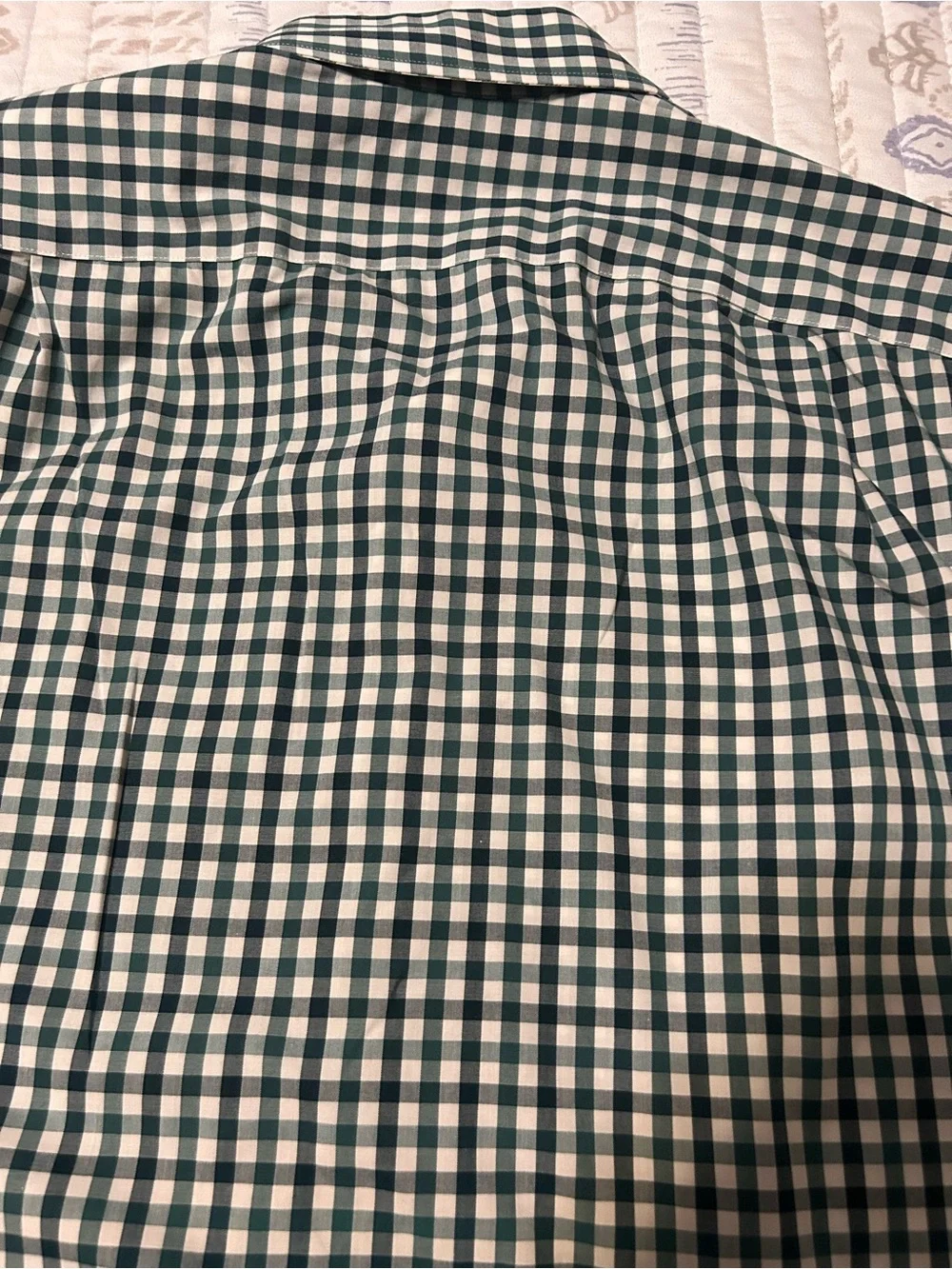 J. Crew Men's Teal and White Gingham Button-Down Shirt